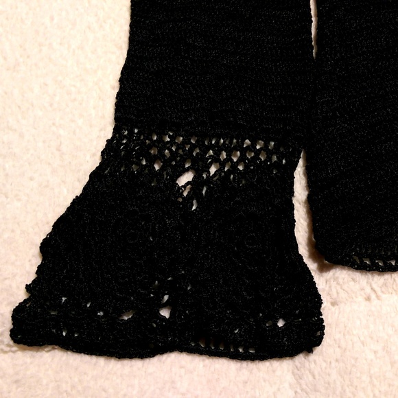 BCBGMAXAZRIA Crochet Mesh Scoop Neck Top Size LG - Picture 4 of 5